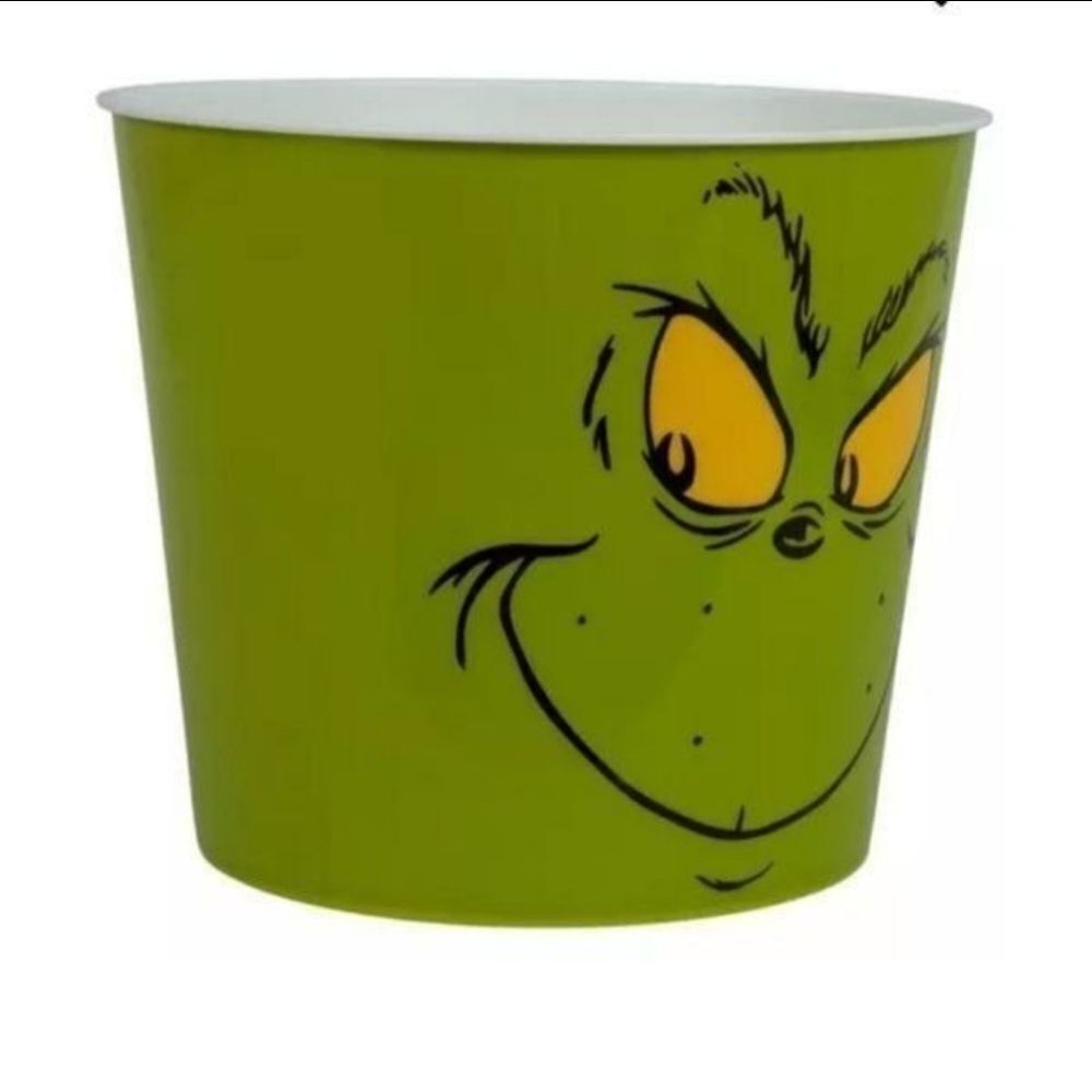 New Plastic Dr. Seuss The Grinch Giant Popcorn Bucket Christmas - Picture 5 of 7